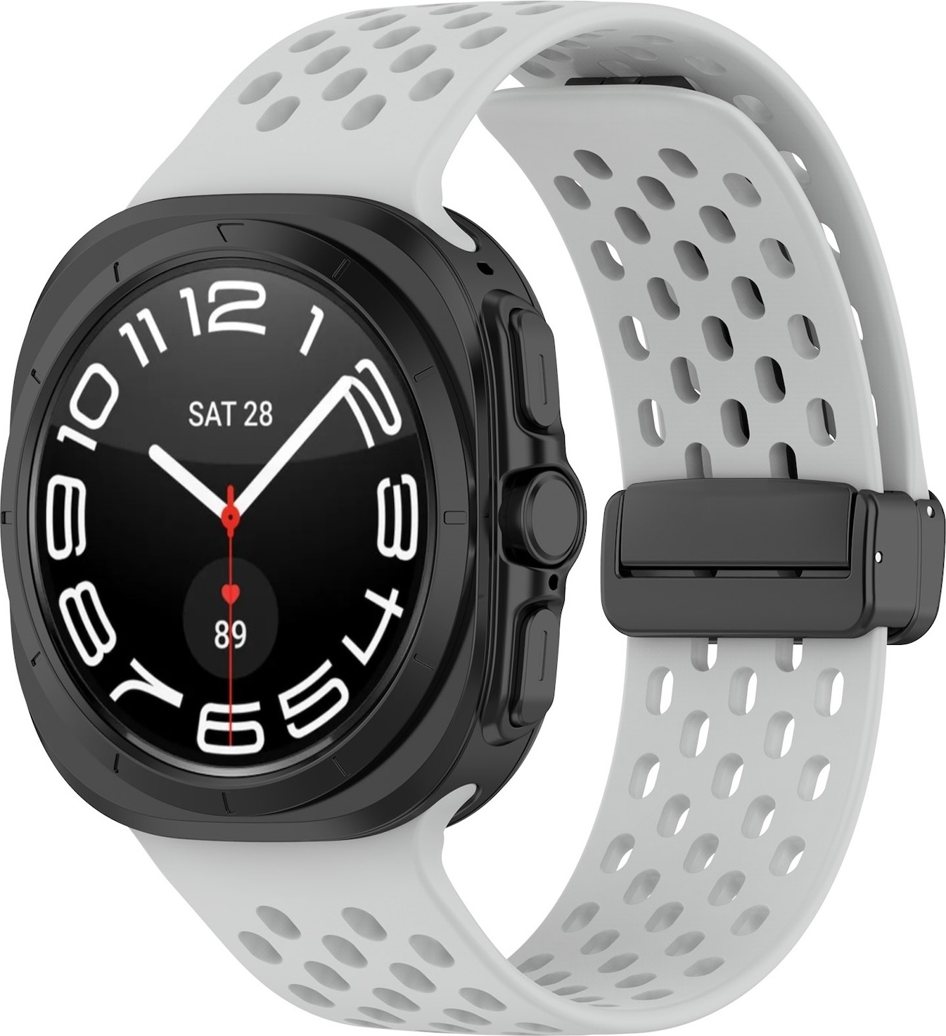 Pre Samsung Galaxy Watch Ultra 47 mm silikónový magnetický remienok Grey