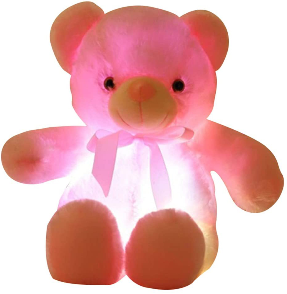 Teddybär LED Groß Plüschtier Spielzeug Licht Tier Bunt Plüsch Leuchtende Gift 
