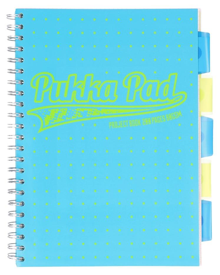 Ringbuch Pukka Pad A4 Project Book Neon Dots blau – Pukka Pads