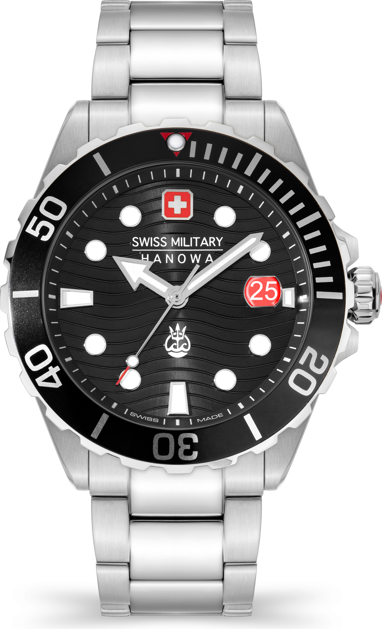 Swiss Military by Chrono Reloj Hombre Reloj de Pulsera Movimiento de Cuarzo con Pulsera de Cuero Reloj de Hombre Analógico Plata SM30200.26
