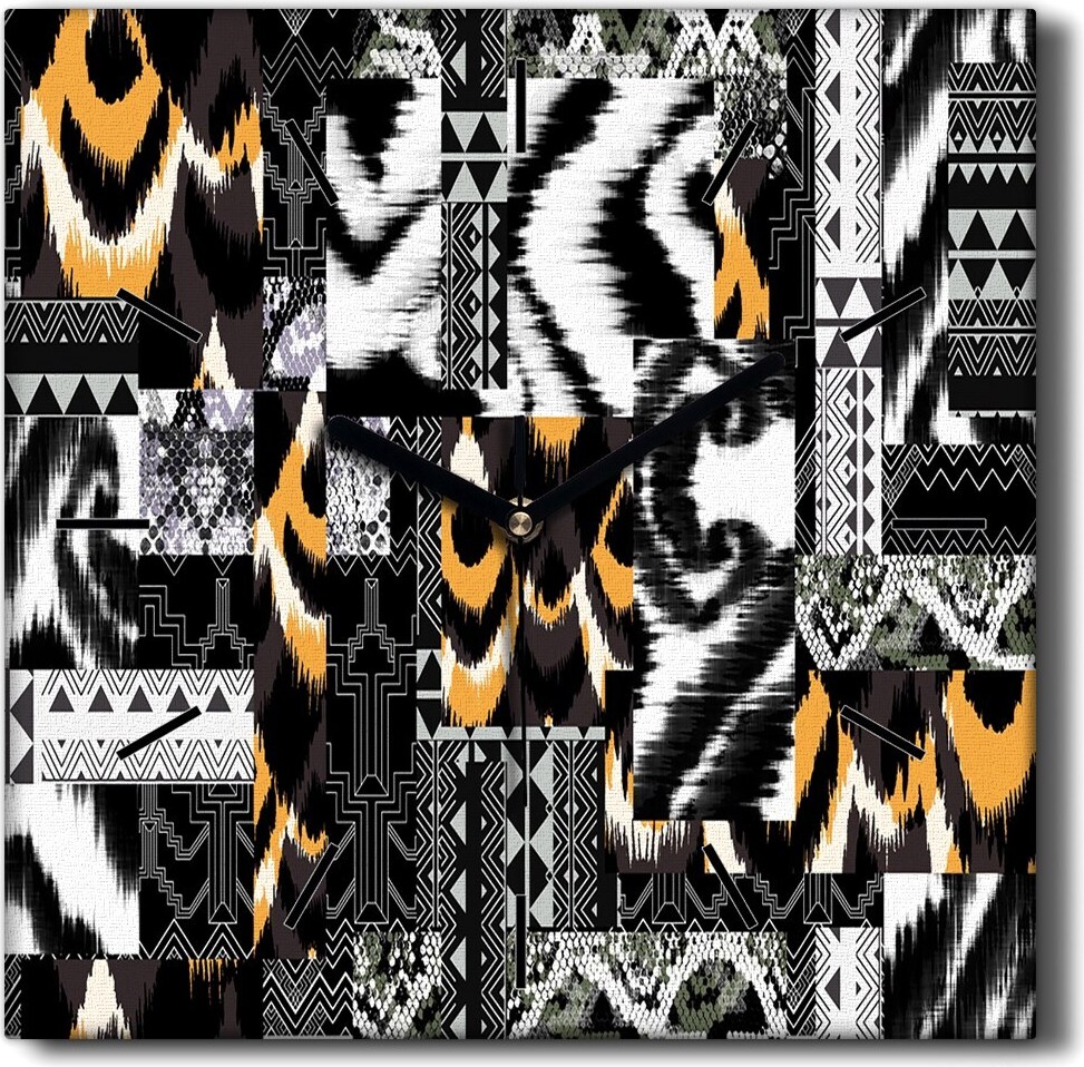 Coloray Hodiny Unikátní 30x30 cm Tiché hodiny Pro obývací pokoj a kuchy Nástnné hodiny Plátno erné ruiky hodin - Umní