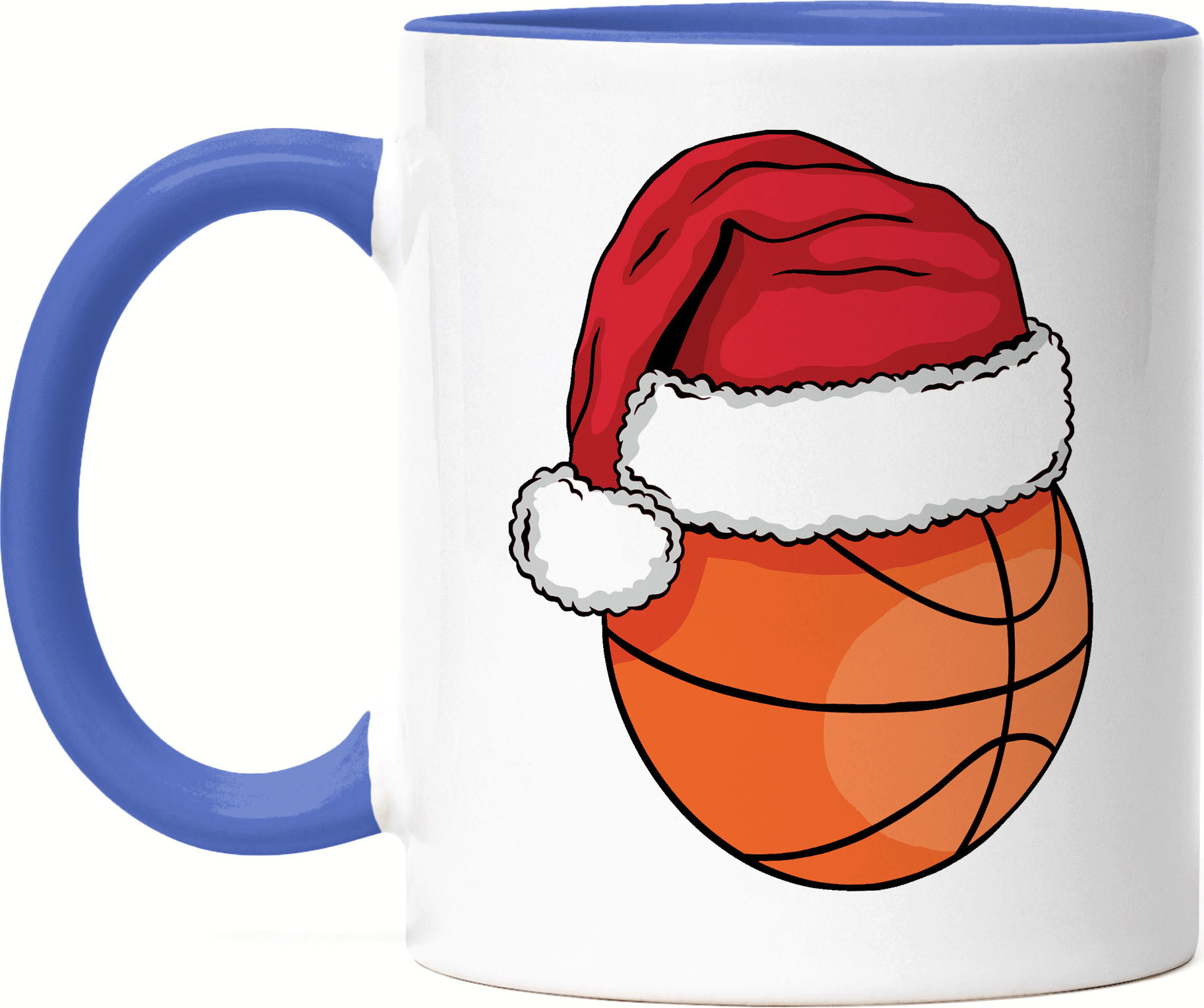 Hey!Print Basketball Tasse Blau Leben Mannschaft Spieler Teamsport Korb Basket Ballsport Jersey Team Weihnachten Frohes Fest HP-1795-T-Blau