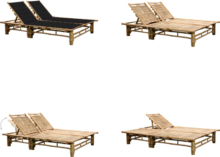 vidaXL Lehátko pre 2 osoby s bambusovými vankúšmi - Lehátko - Lehátka - Záhradné ležadlá - Záhradné ležadlá