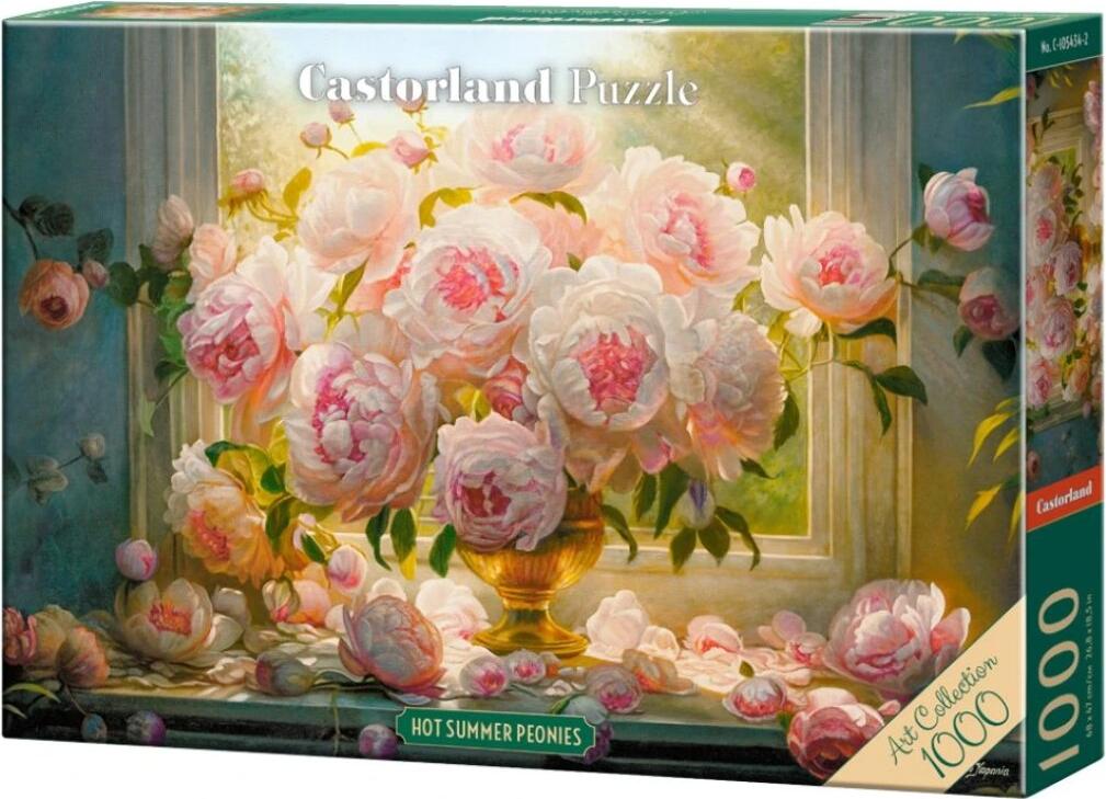 CASTORLAND Puzzle-Kunstsammlung: Pfingstrosen, 1000 Puppen