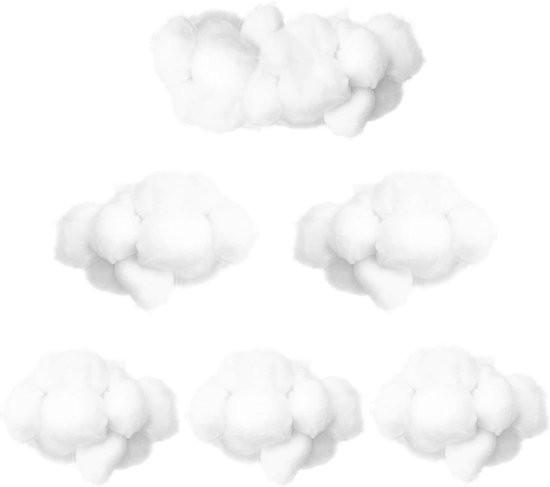 Merkloos 6 Stück Wolken-Baumwolldekoration, 3D-Wolken-Dekoration zum Aufhängen an der Decke, Raumdekoration oder DIY-Partydekoration 109576-0
