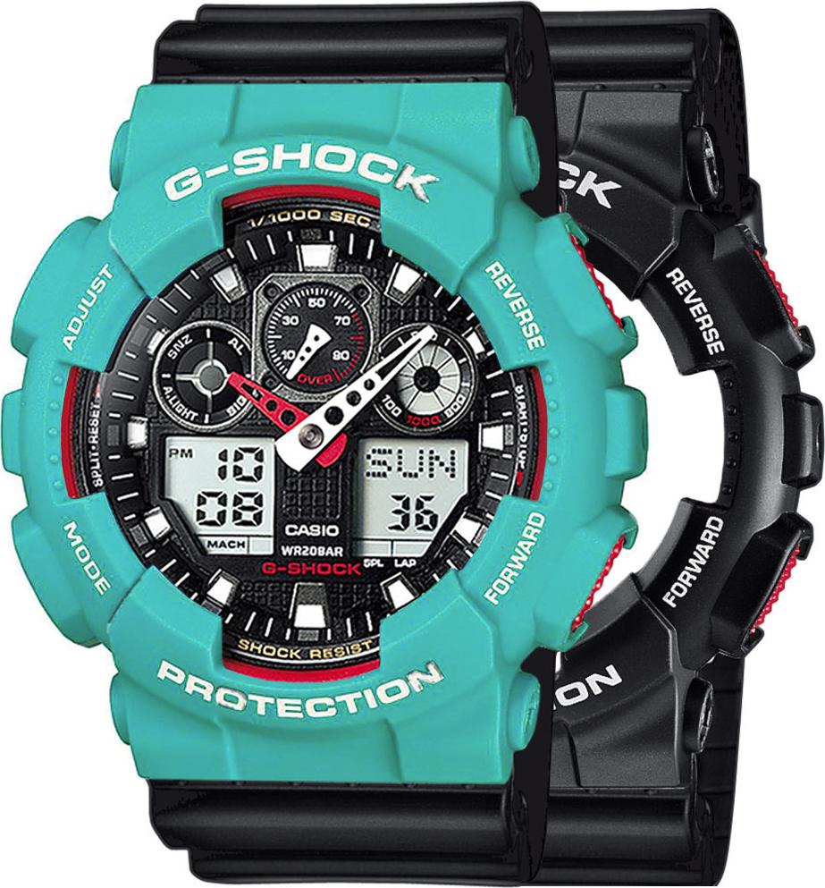 Hodinky Casio G-Shock SET GA-100-1A4ER + BEZEL 10410475 + BAND 10347688 20BAR