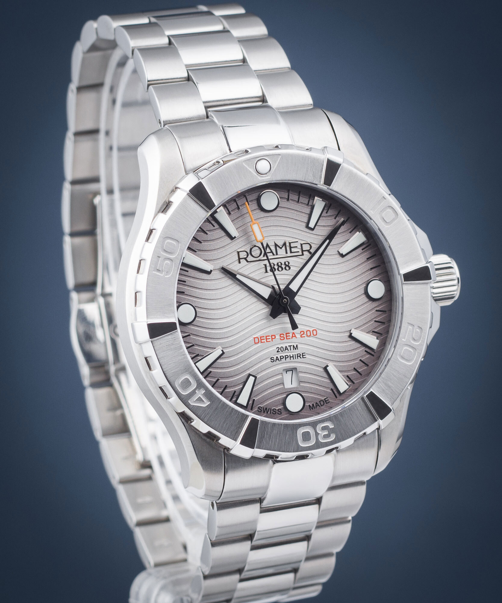 Herrenuhr ROAMER 860833 41 15 70, sportliche Edelstahluhr zum Tauchen