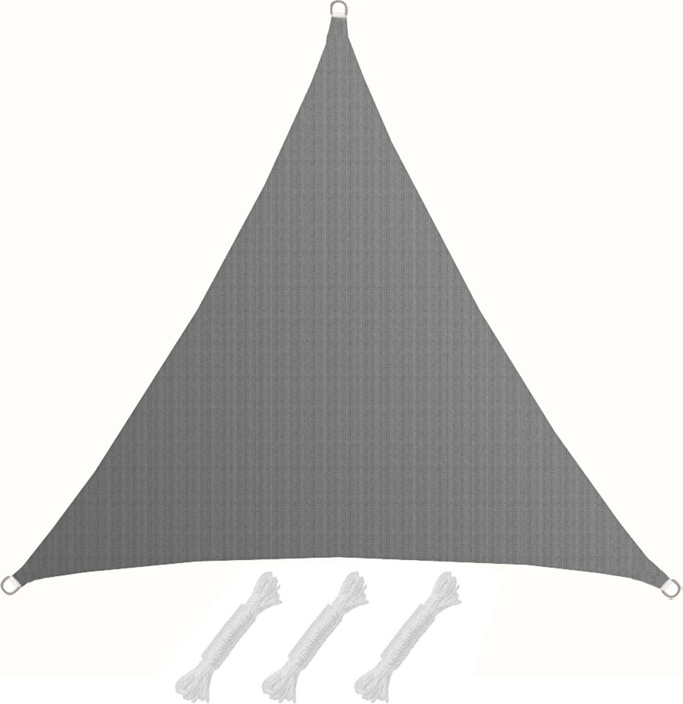 Tenda A Vela Parasole Rettangolare 110x200 Cm – Tessuto HDPE 220g/m², Blocco UV 95%, Con Corde E Occhielli In Alluminio, Bianco
