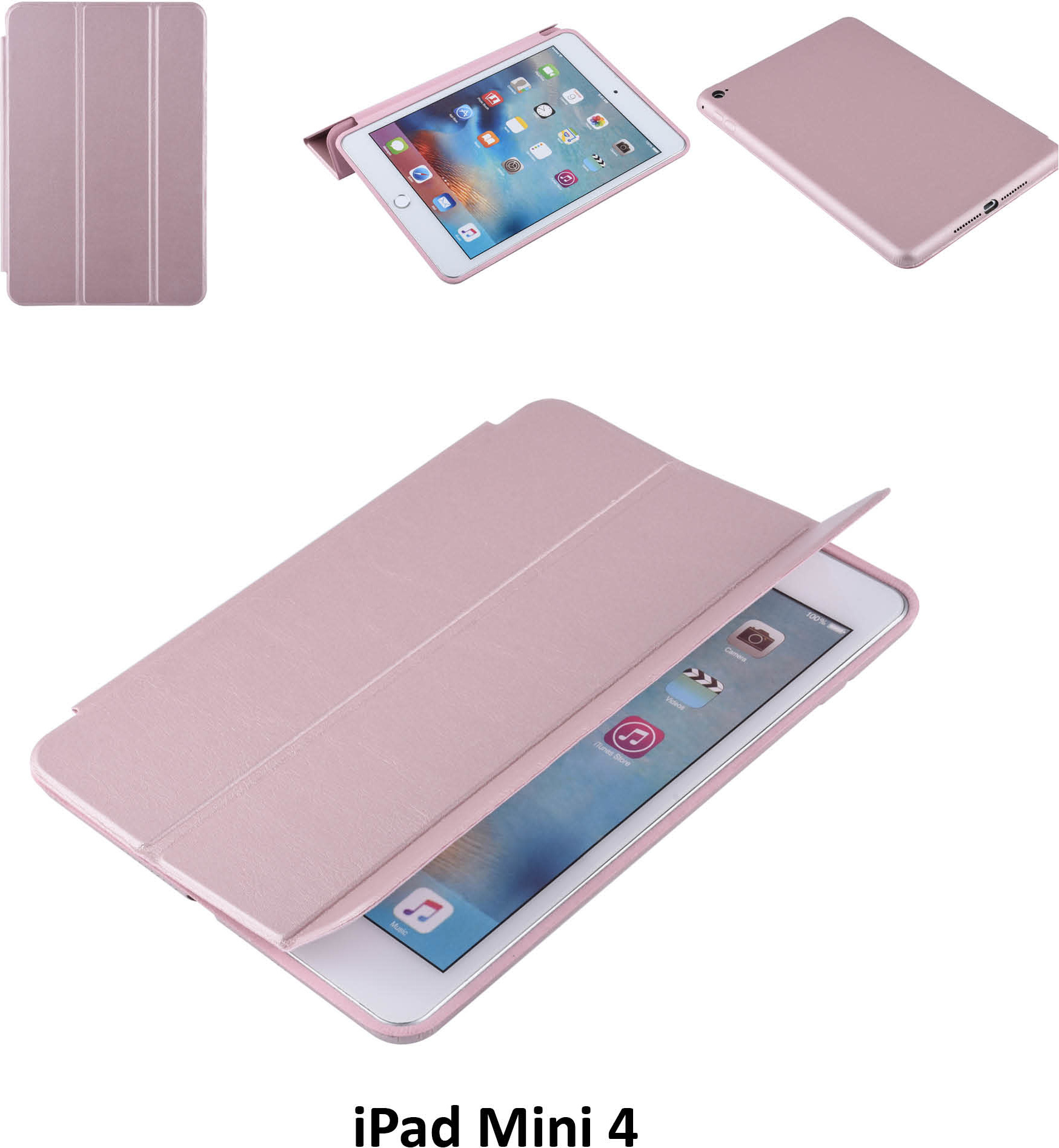NoBrand Book case Tablet Apple iPad Mini 4 Smart Case Rose Gold for iPad Mini 4 2 Viewing Positions