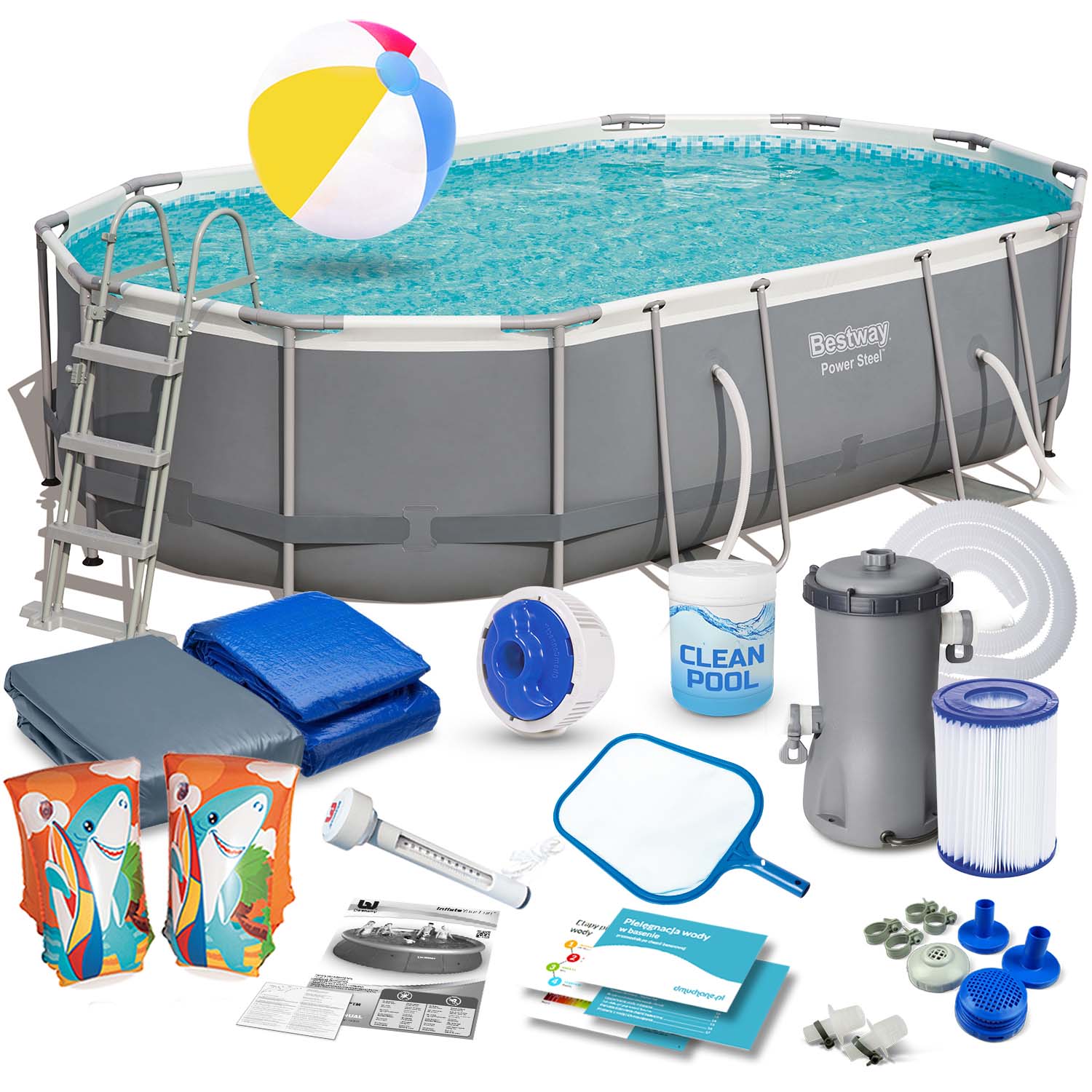 Bestway Frame Pool 488 x 305 x 107 cm - 18 in 1 Gartenpool