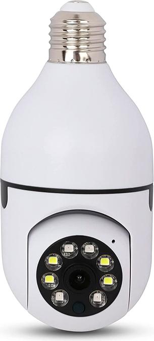 Bezpečnostná kamera v tvare žiarovky, 360° pokrytie, nočné videnie, detekcia pohybu, mikrofón a reproduktor