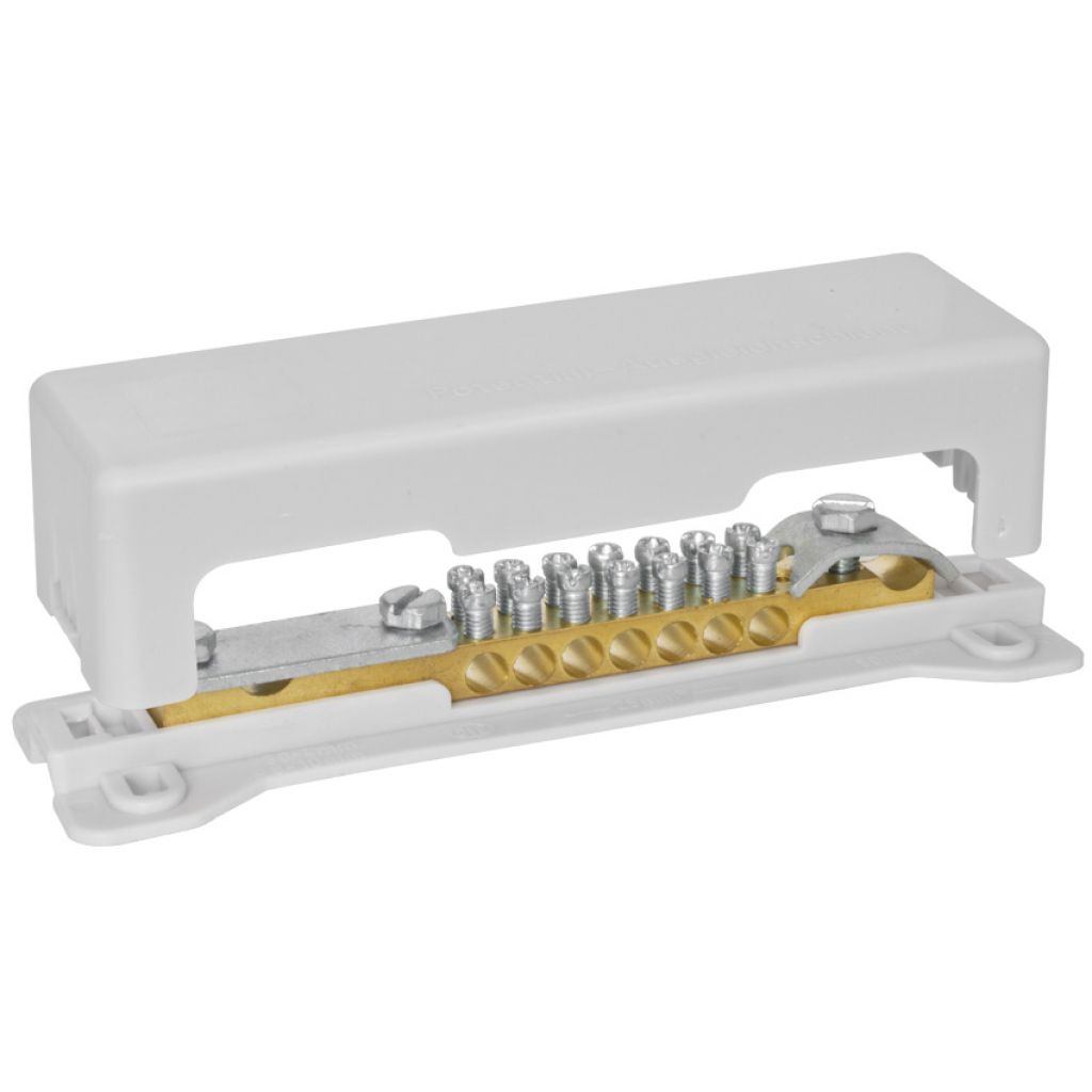 meilon SLS Potentialausgleichsschiene mit Fußplatte, Messing, grau, 1 Stk. ERDPOTSCHIENE
