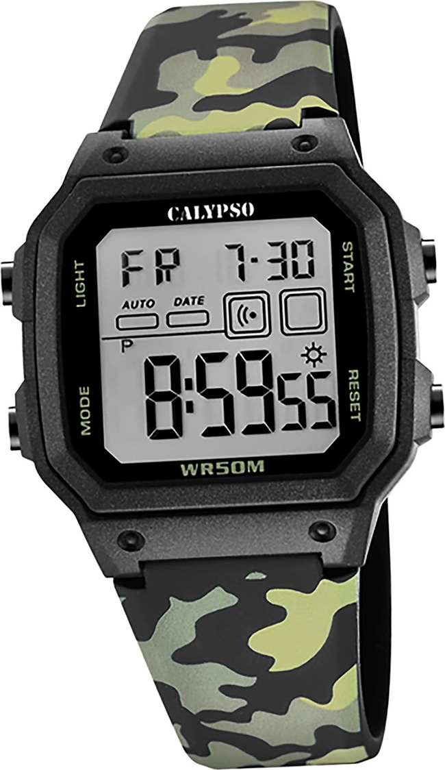 Pánske hodinky Calypso plastové čierno-zelené Digitálne náramkové hodinky Calypso D2UK5812/4