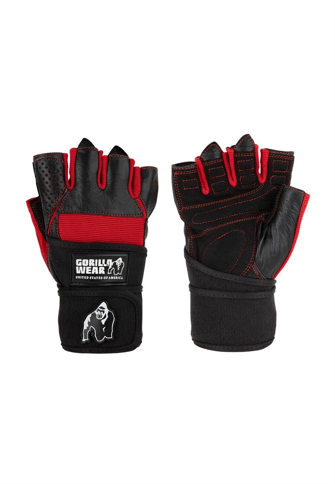 Gorilla Wear Dallas Wrist Wrap Gloves schwarz/rot S 33031