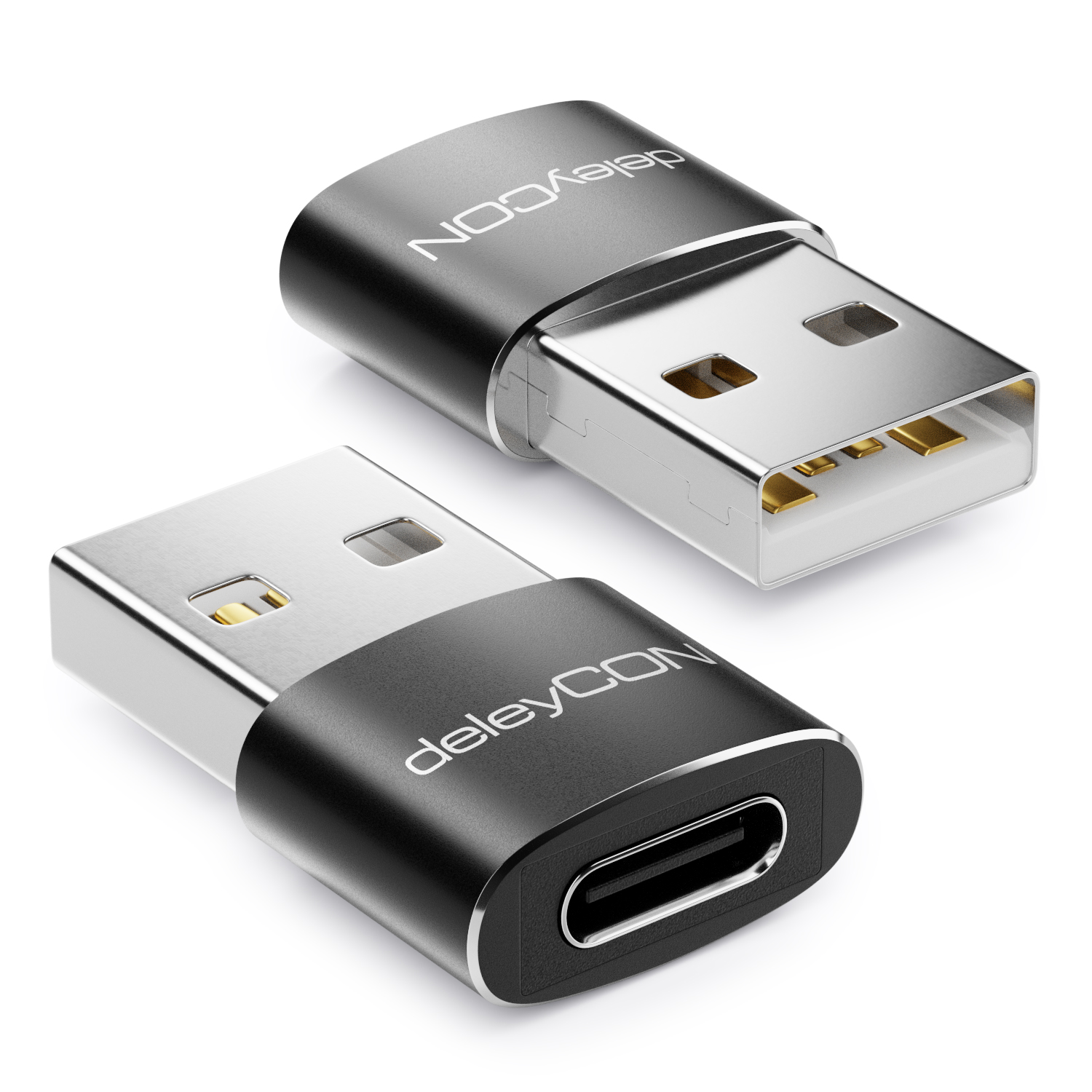 deleyCON USB C auf USB Adapter [2 Stück] USB