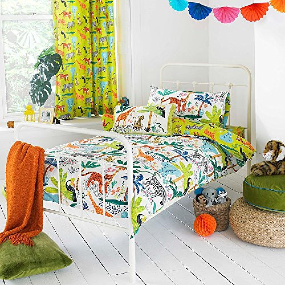 Riva Home Dschungel Bettwäsche Set RV1217 (Toddler (120x150cm)) (Bunt) UTRV1217