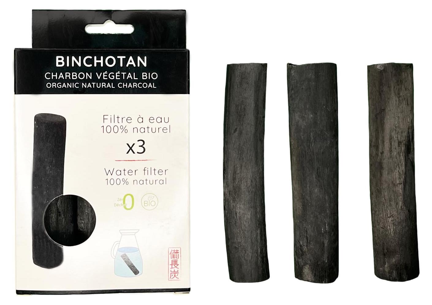 Dripio Binchotan Wasserfilter – Aktivkohle-Stick, 2,5 x 11 cm, nachhaltig