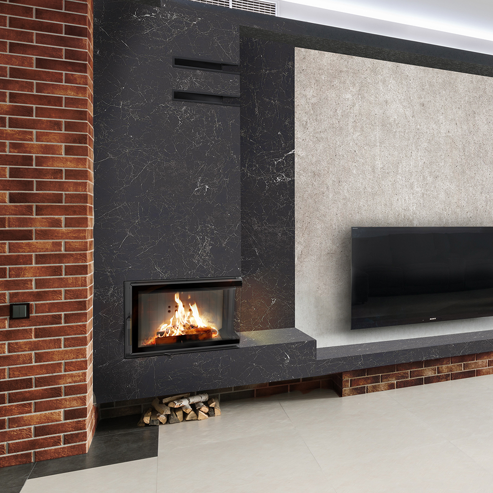 Oceľový krb MBM pravostranné 10 kW Ø 200