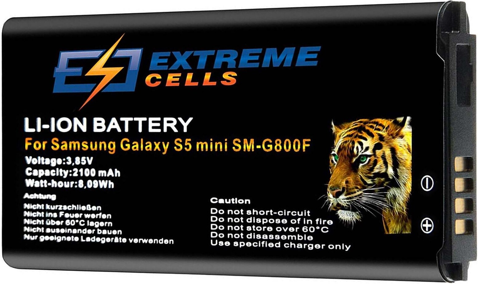 Extremecells Akku passend für Samsung Galaxy S5 mini SM-G800F wie EB-BG800 Batterie 70220