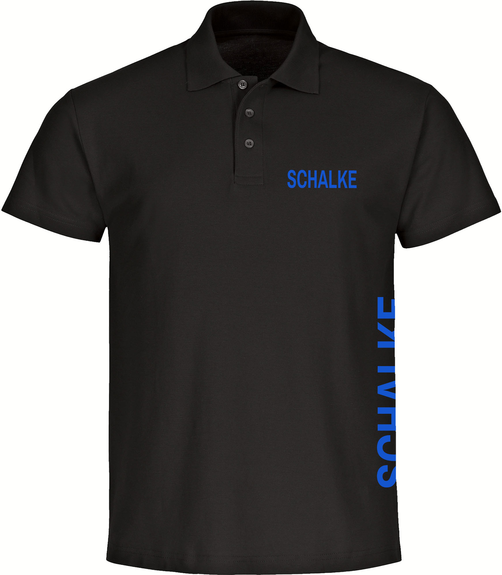 multifanshop Poloshirt - Schalke - Brust & Seite, schwarz, Größe S