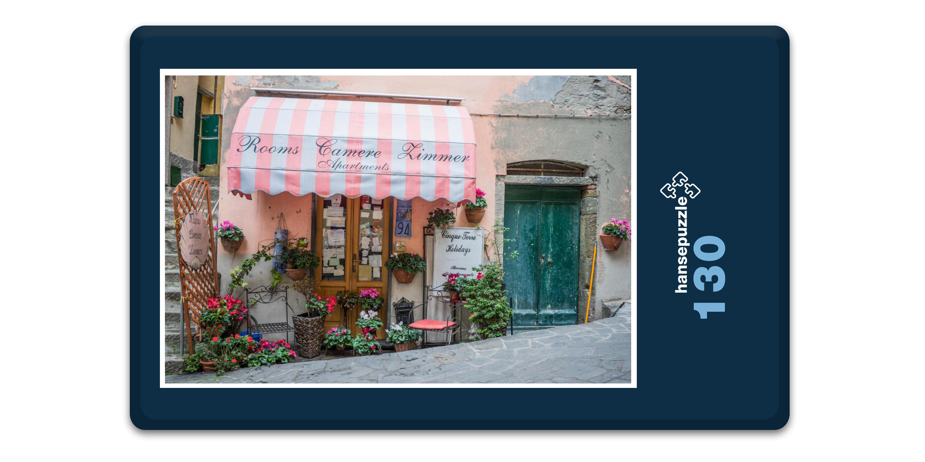 hansepuzzle 19206 - Zimmer-Vermietung Puzzle, 130 Teile, Gebäude, 28,7 x 20,0cm mit hochwertiger Aufbewahrung, Kartonbox & Beutel