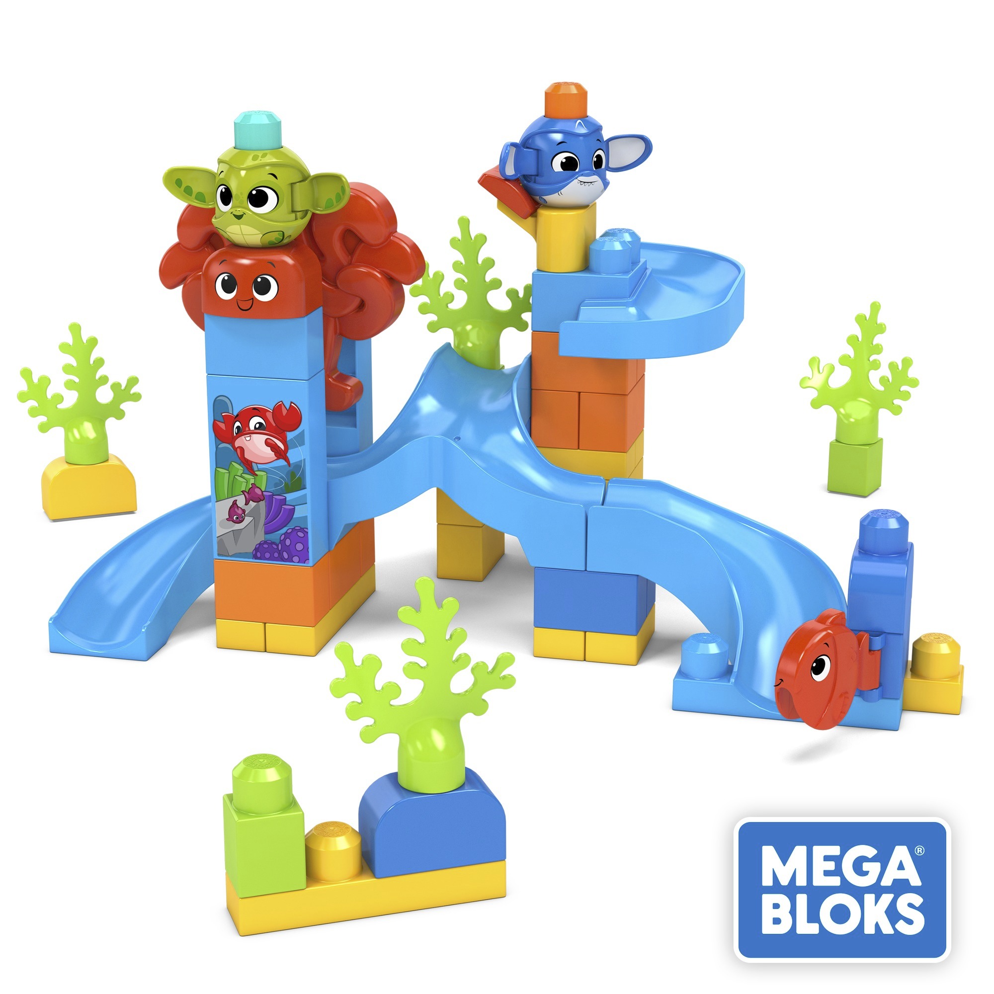 Mega Bloks Guck-Guck Unterwasser-Abenteuer, Kinder-Spielzeug, Bauset, Bausteine GNW64