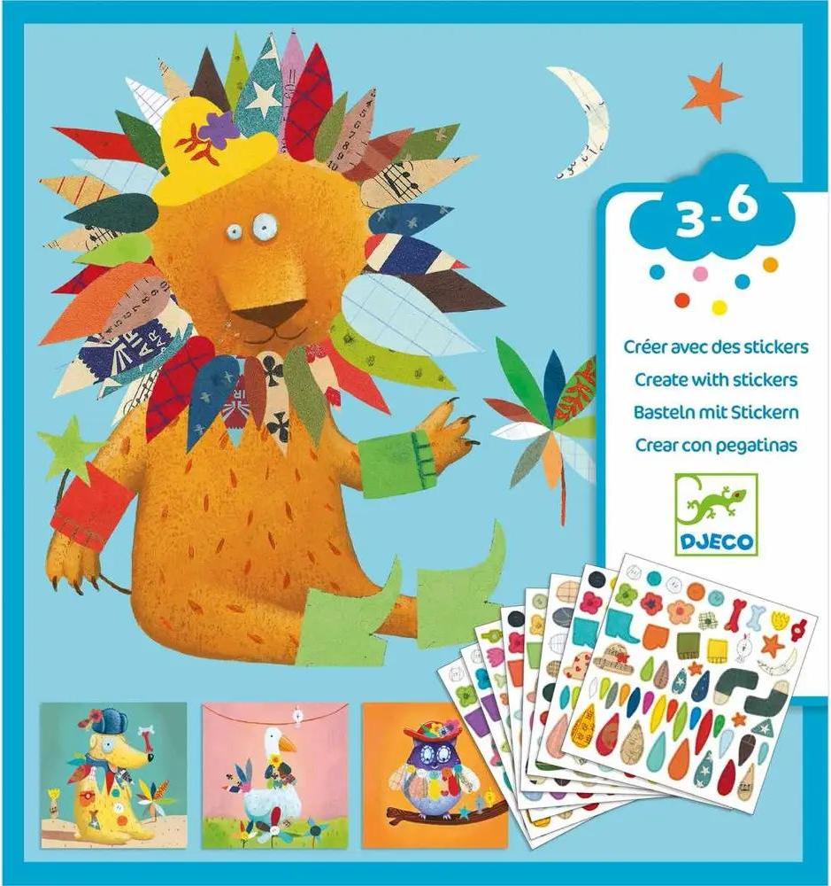 Djeco Sticker 3-6: Stickerbild Tiere DJ08932