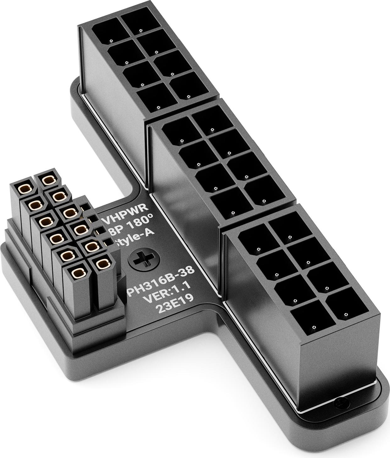 deleyCON PCIe 3x8 Pin auf ATX3.0 12+4 Pin Winkel 180 Grad 12VHPWR Adapter TYP-A PCI-E Bis 600W GPU für Grafikkarten GPUs MK6279