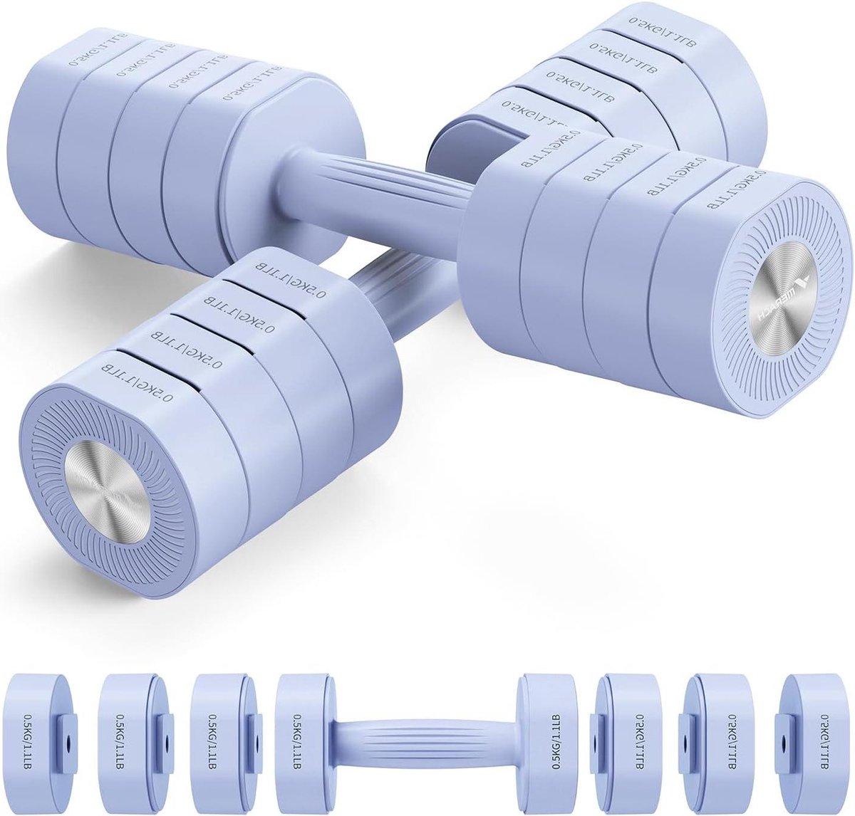 PPGoods Kurzhantel-Set 2-teilig verstellbar – 4-in-1 Hanteln für Damen – 1–4 kg Gewichte – Verstellbare Hanteln