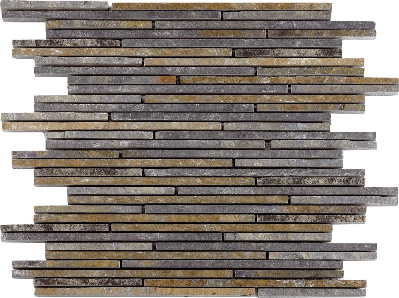 KNG Mosaikfliese Schiefer Mini-Sticks 30 x 30 cm multicolor
