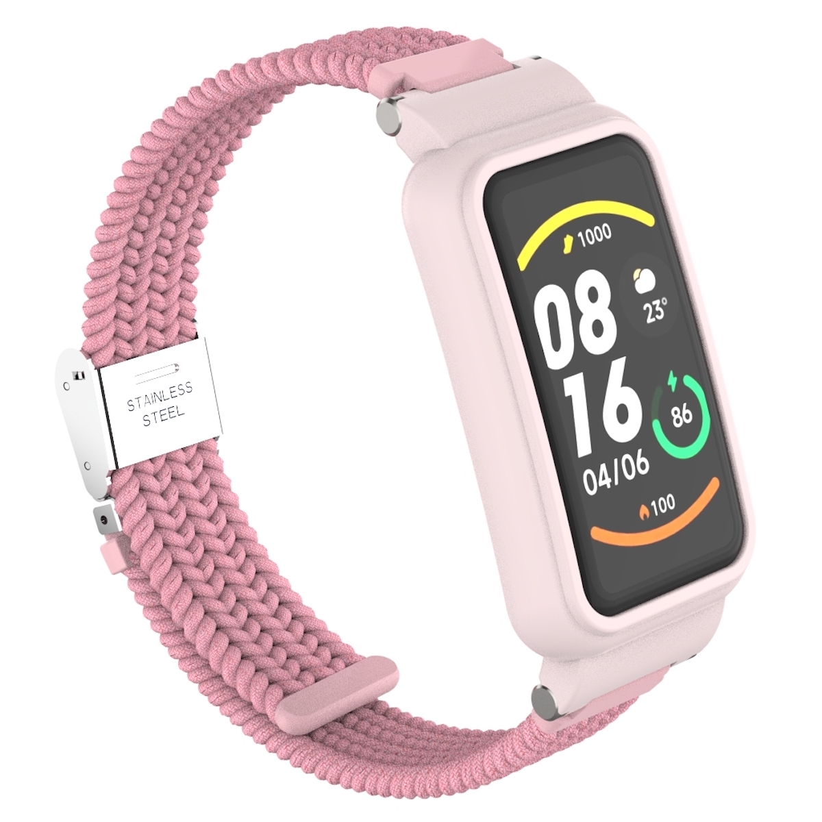 Pre Xiaomi Mi Band 7 Pro pletený nylonový remienok Pink Náhradný remienok Smart Watch Smartwatch