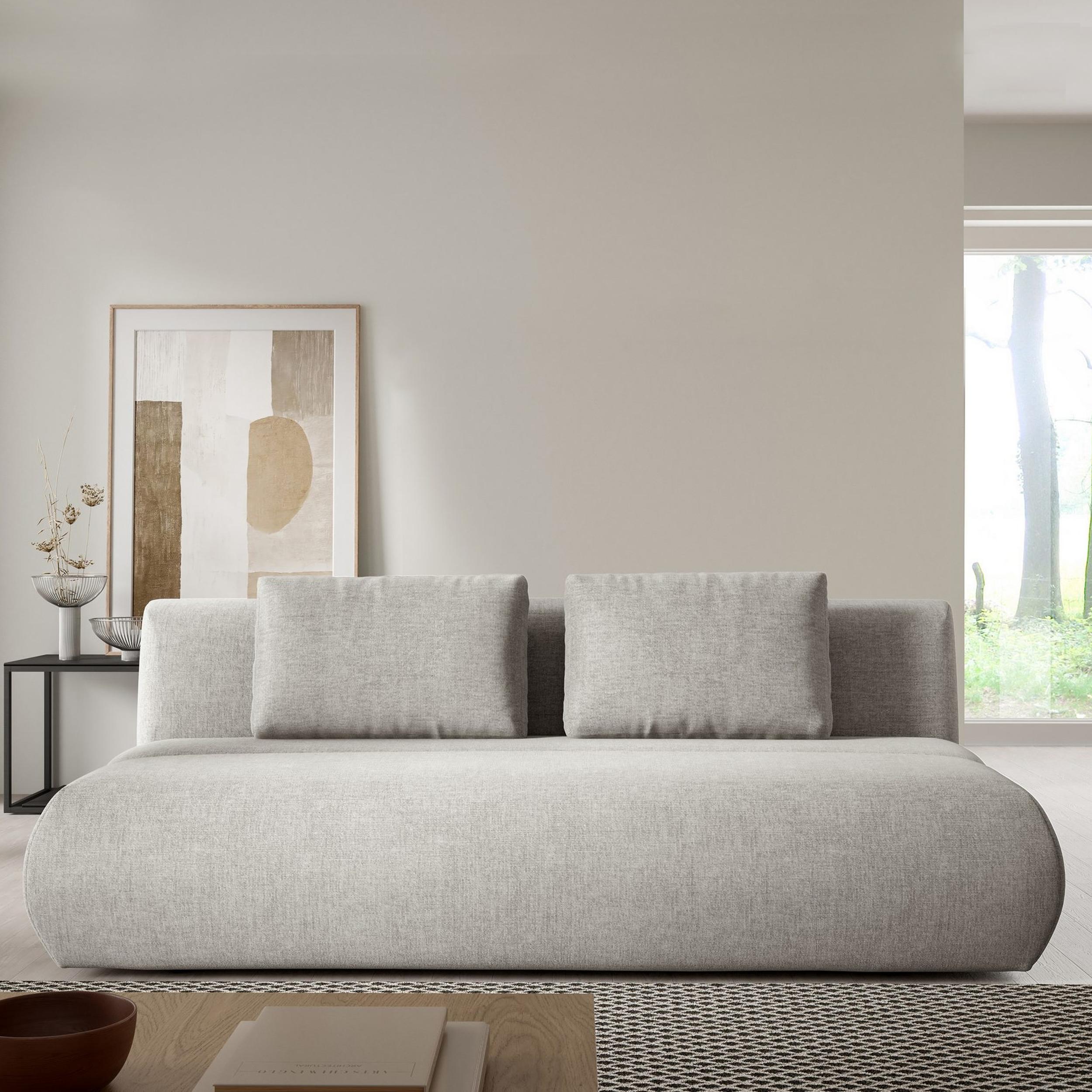 Goldstoff Sofa "DOT" Beige 2 Sitzer mit Schlaffunktion und Bettfunktion