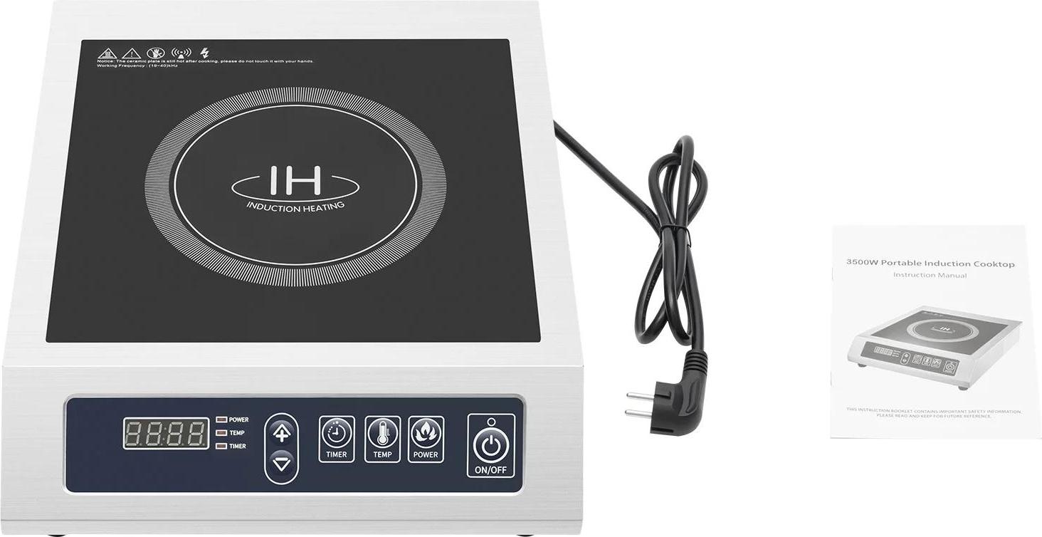 Indukčná varná doska, vysoký výkon 3500 W, ľahko sa čistí, svetlosivá