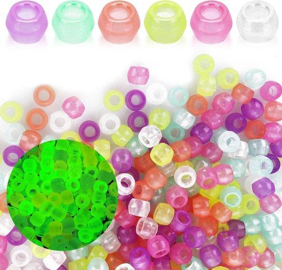 OEM Glow-in-the-dark pony Haarreifen 550 Stück - 6mm x 8mm - Plastikreifen für Anhänger Armreifen Kettenreifen 2026