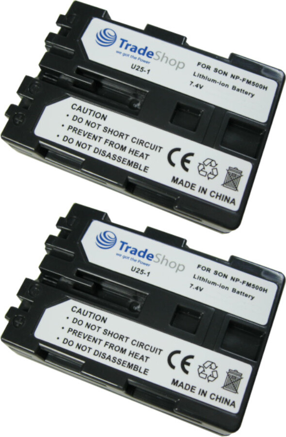 2x Trade-Shop Li-Ion Akku, 7,2V / 2000mAh für Sony Alpha 57, Alpha 65, Alpha 77, Alpha 77 II, Alpha 99, SLT-A57, A58, A58Y, A57K, A57M, A57Y, A65, A65V, A65VK, A65VM, A65VY, A68, A77, A77-II, A77VK, A77VQ, A99 171865083