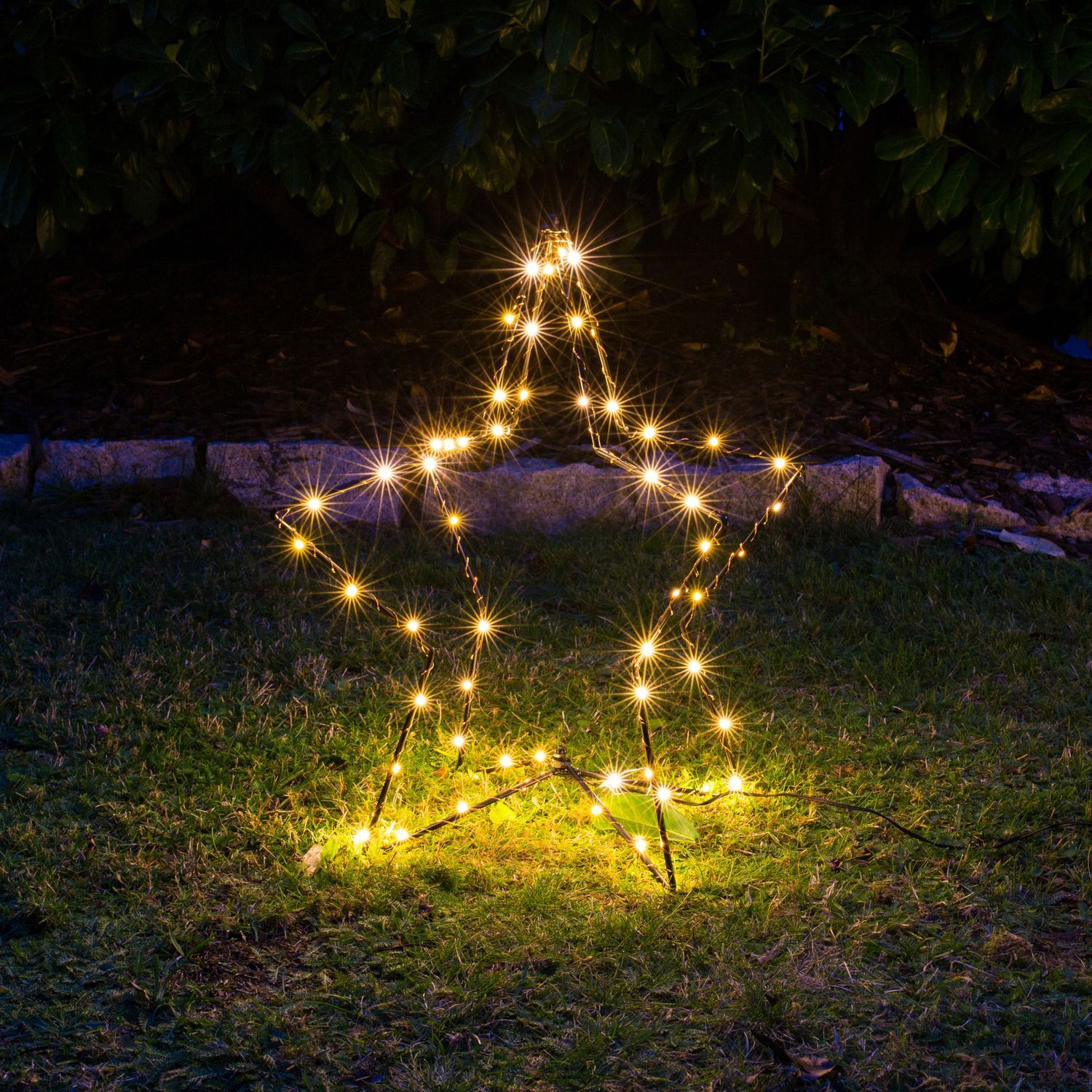 Buri 3D LED-Weihnachtsstern H51cm schwarz Leuchtstern Drahtstern Weihnachtsdeko 0293c