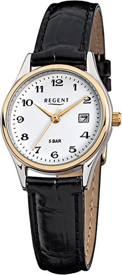 Regent Leather Ladies Watch F-834 Quartz Watch Strap Black D2URF834