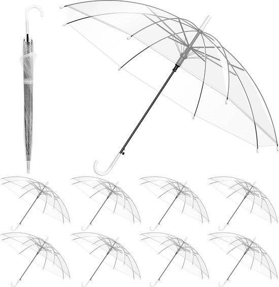 Famanu Durchsichtige Regenschirme für Hochzeiten - 94 cm - Weiße transparente Regenschirme - Kuppel SHSHOP