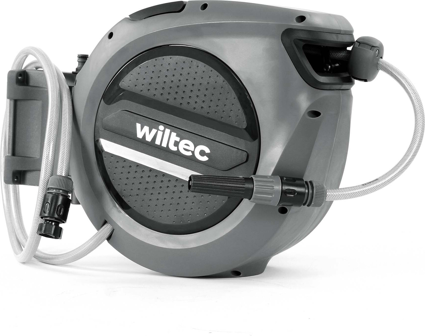 Wiltec XPOtool Schlauchtrommel, Wand Schlauchbox mit Aufroll-Automatik und 20m Wasserschlauch, Gartenbewässerung 64156