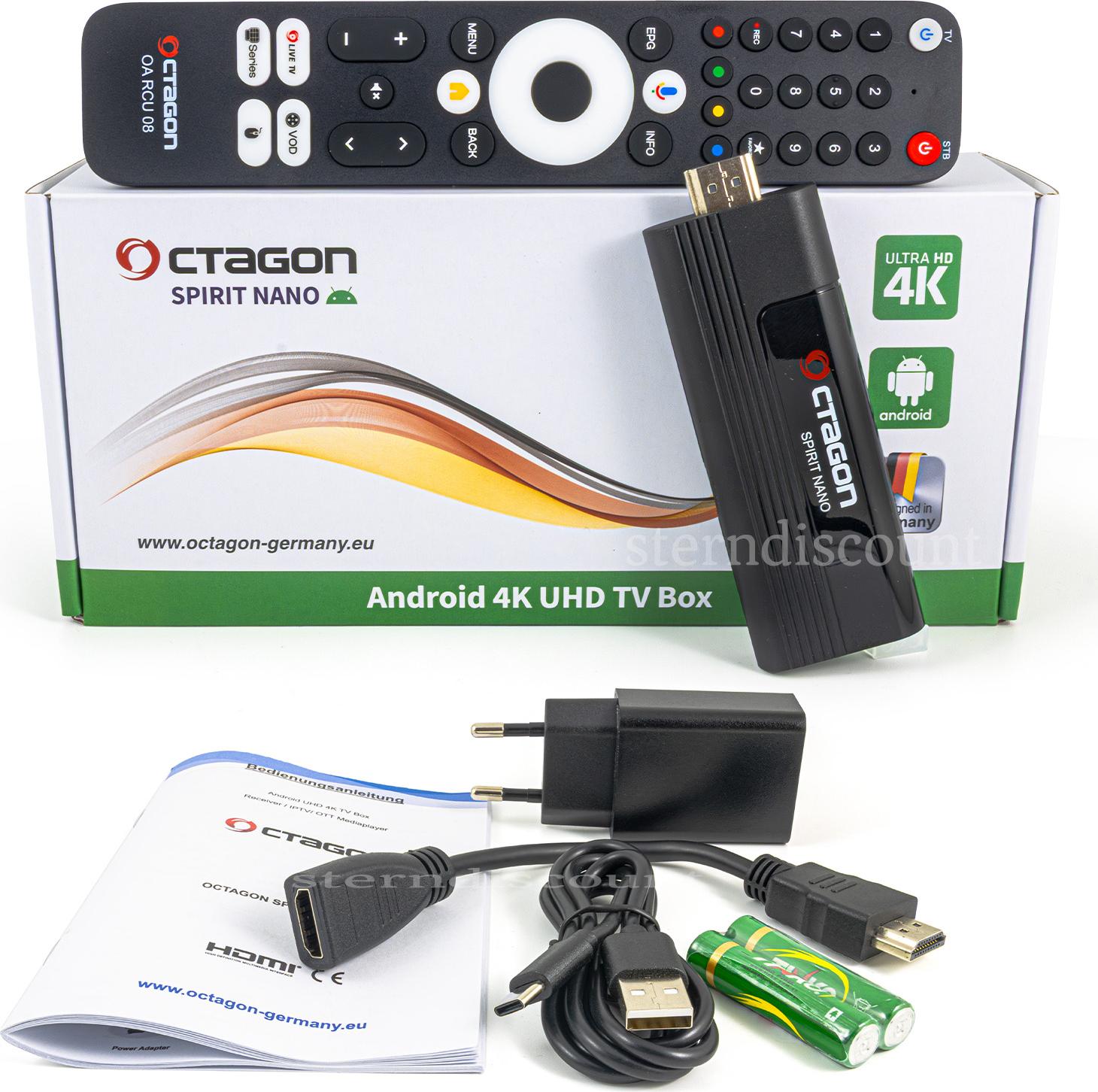 Octagon Spirit Nano 4K UHD Android TV 11 Streaming Stick