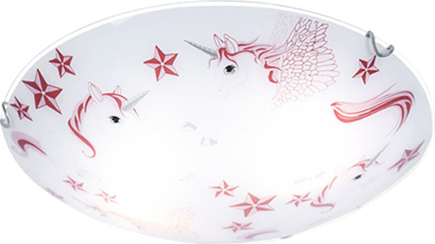 etc-shop LED Kinder Deckenlampe, Einhorn, rosa-weiß, 40 cm, NATALIE 88830