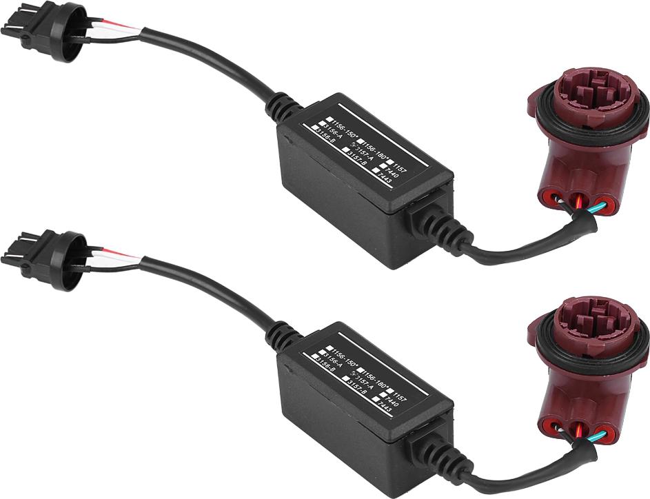 Cocosity 2 Stück 3157A LED-Decoder-Adapter mit Anti-Hyper-Blink-Fehlerunterdrückung und Canbus-Bremse