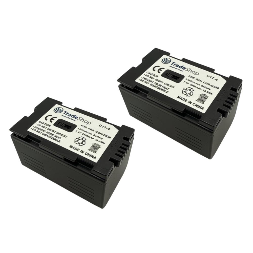 2x Trade-Shop Li-Ion Akku, 7,2/7,4V für Panasonic PV-DC Serie DV201, DV201-K, DV202, DV203, DV221, DV351, DV200, DV200K DV400, DV400K, DV401, DV402, DV600, DV600K DV601 DV601D DV602 DV700 DV701 DV702 171885530