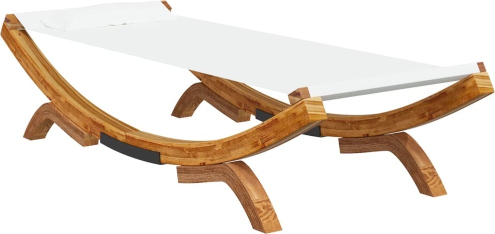 Sonnenliege 100x188,5x44 cm Bugholz Massiv Creme