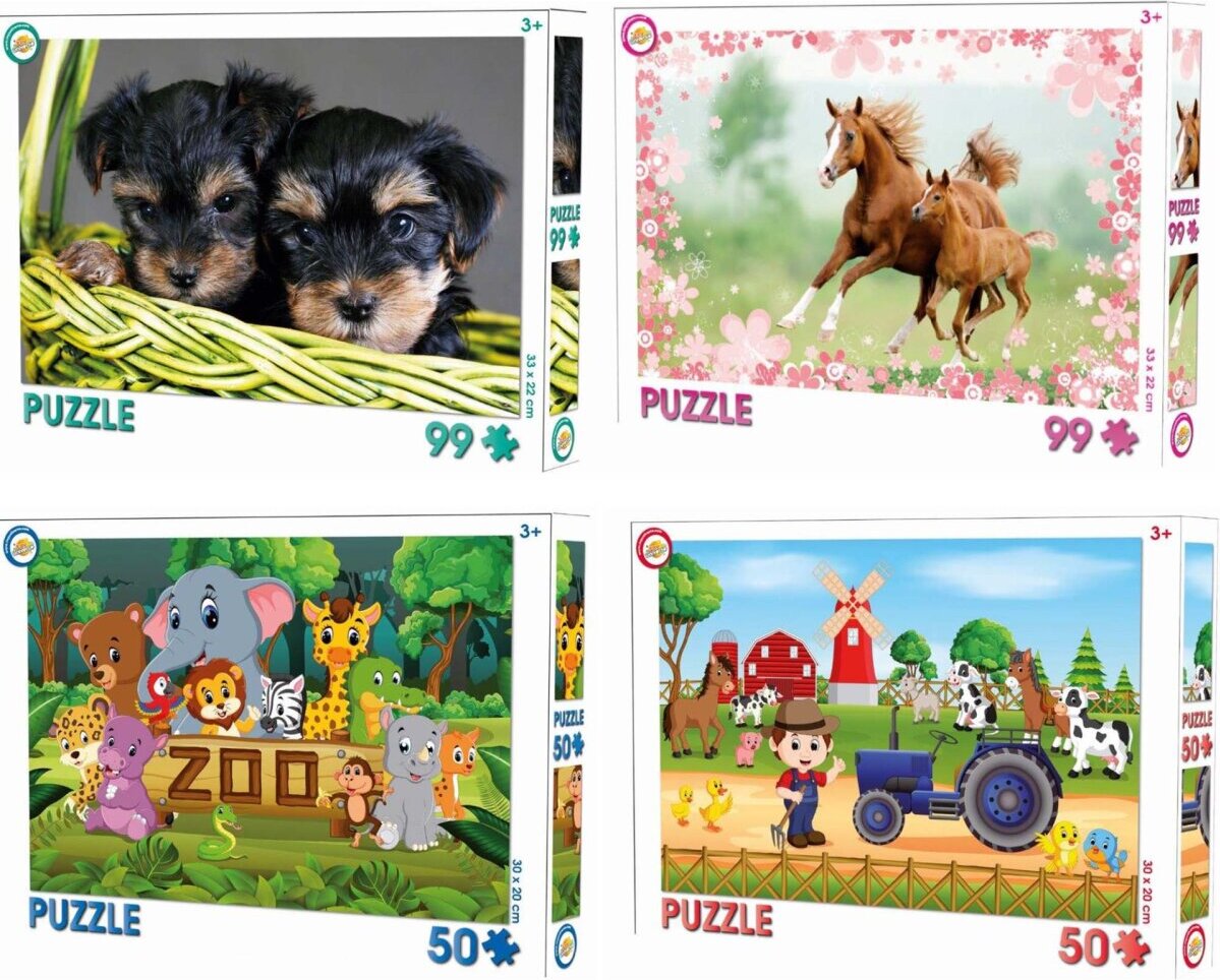 COFI 1453 Zoo & Farm Puzzle, Spaßiges Tiermotiv für Kinder J-1449