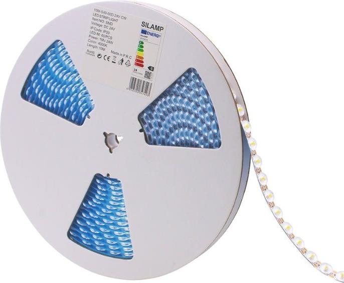 Silamp 10M 24V 24W/M SMD IP20 LED-Streifen für Leuchtreklame - Kaltweiß 6000K - 8000K SB21-24V_WH