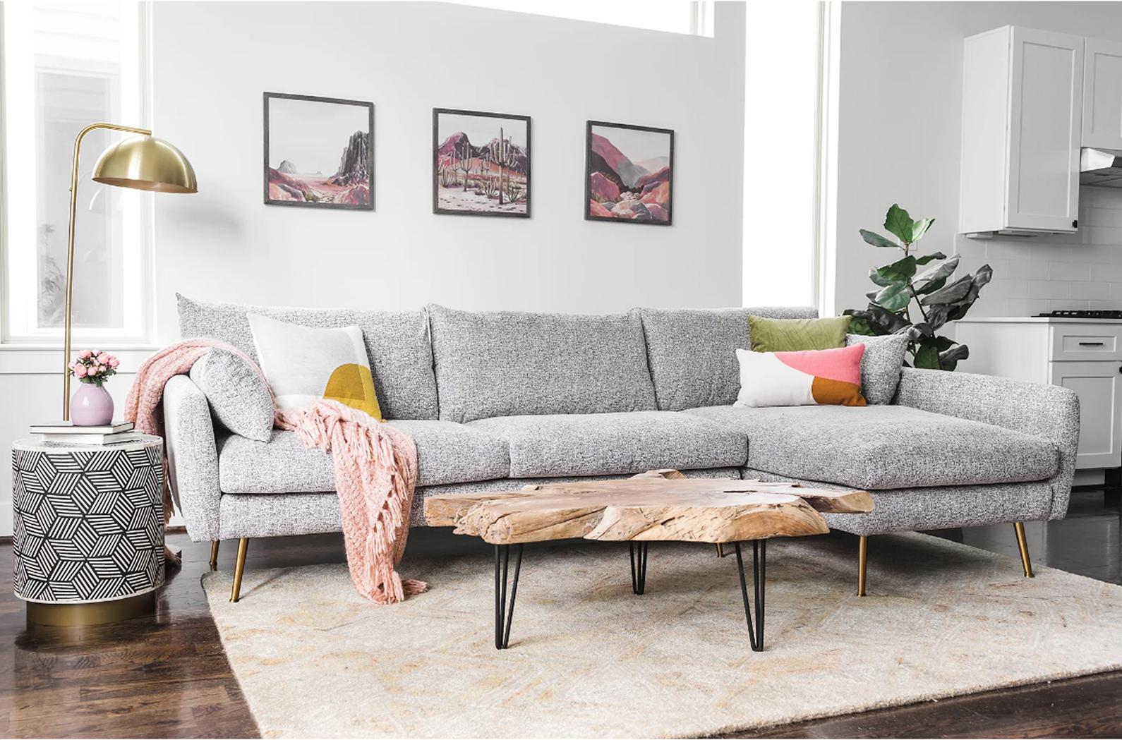 HTI-Living Ecksofa Antonius Webstoff Grau rechts