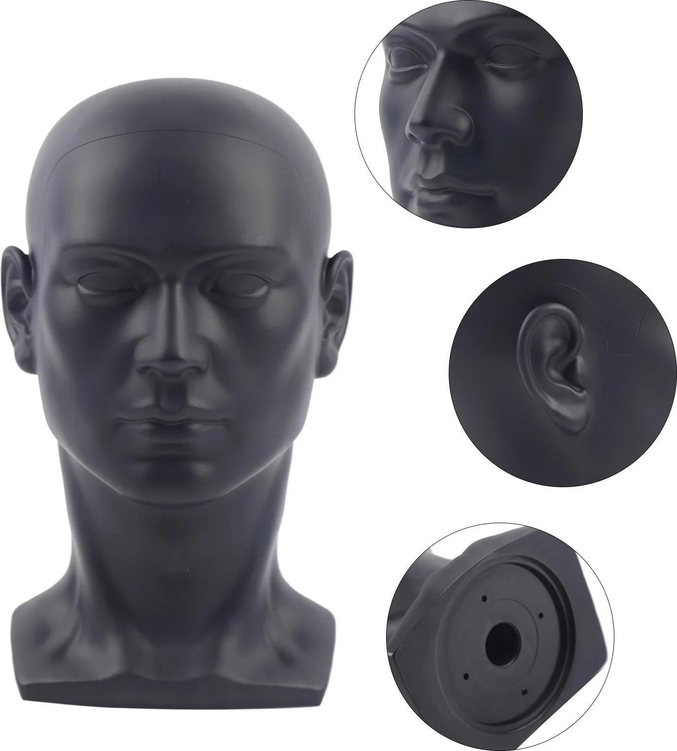 StarTech Mannequin-Kopf - Perückenständer & Displaykopf - Herrenmodell - 50 cm Kopfumfang - 30 cm Höhe - PVC - Für Hüte & Brillen - Schwarz
