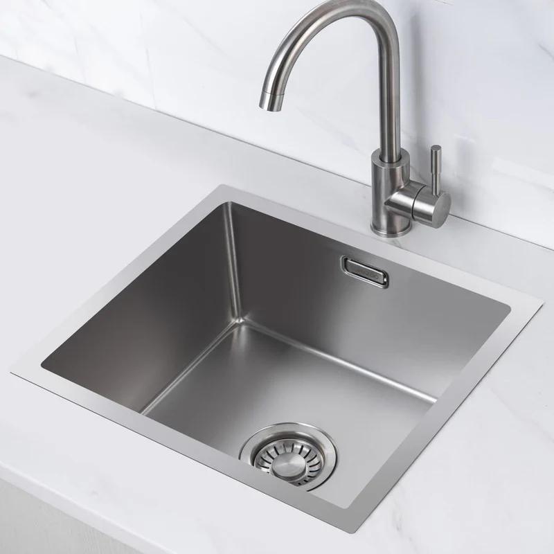 Quality Heating Waschbecken - Edelstahl - 44,5 cm x 34,5 cm, 20 cm tief, schallgedämpft 310332379