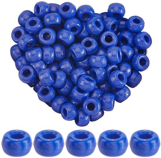 OEM 800 Stück blaue Kunststoff-Ponykralen 9 mm - kleine Plastikkugeln mit großem Loch 2026